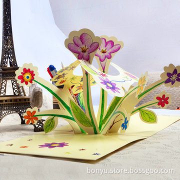 Greeting card, for Christmas day or birthday, or any other commemorate day,with 3D structure